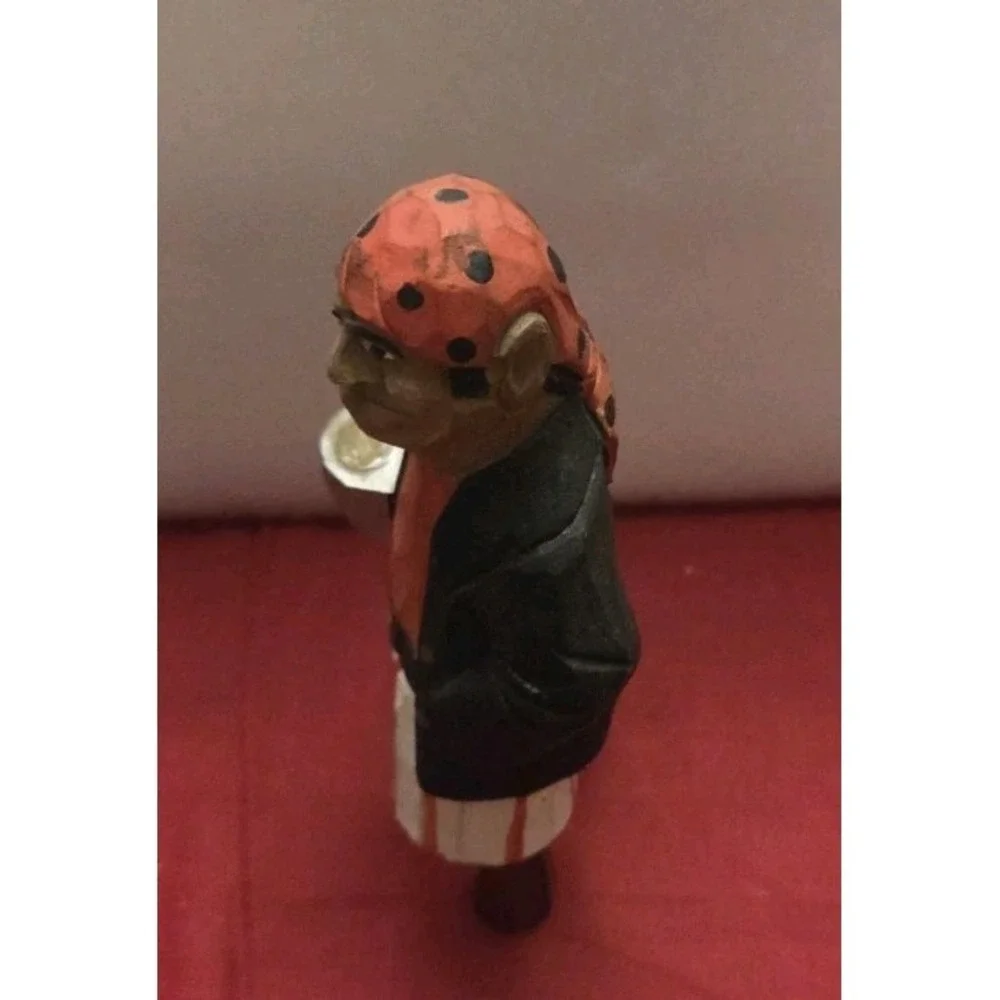 Painted Carved Pirate Wood Peg Leg Sailor Fisherman Vtg Figurine Nautical Decor